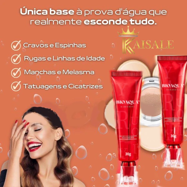 Base Profissional - BioAqua™ Base a prova d'água e com Proteção Solar (FPS 50) + Brindes - kaisaleshop