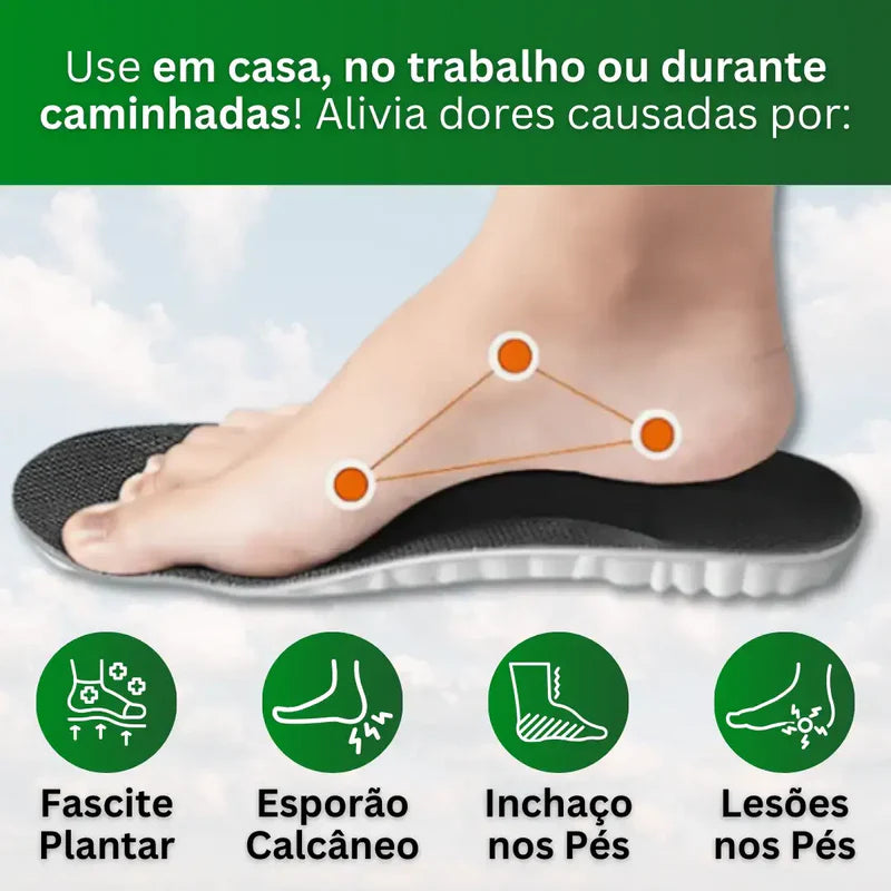 Palmilha Ortopédica 4D FootFlex® - Anti Impacto